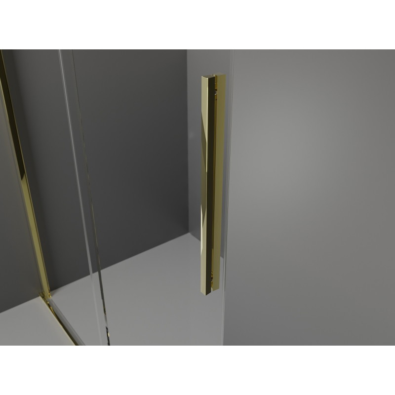 Mexen Velar L drzwi prysznicowe rozsuwane 110 cm, szron, złote - 871-110-003-31-50