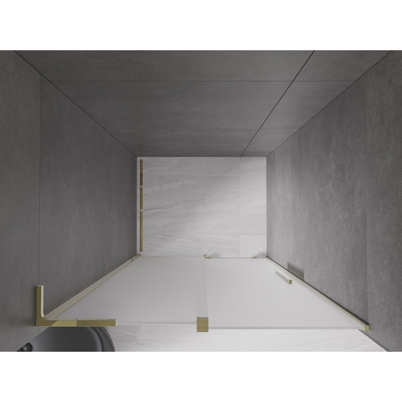 Mexen Velar L drzwi prysznicowe rozsuwane 120 cm, szron, złote - 871-120-003-31-50