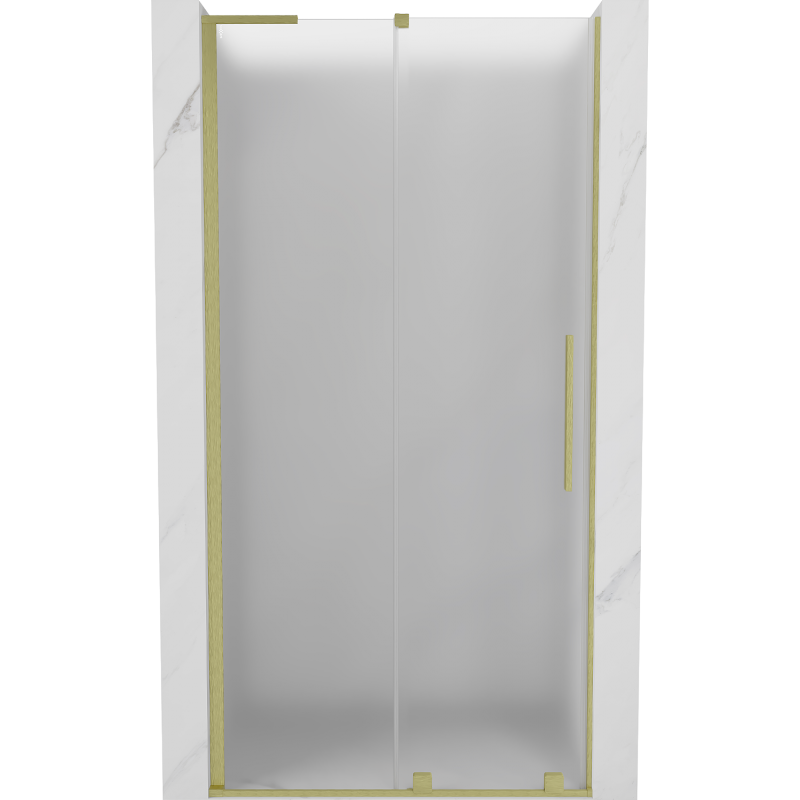 Mexen Velar L drzwi prysznicowe rozsuwane 110 cm, szron, złote szczotkowane - 871-110-003-31-55