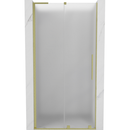 Mexen Velar L drzwi prysznicowe rozsuwane 110 cm, szron, złote szczotkowane - 871-110-003-31-55
