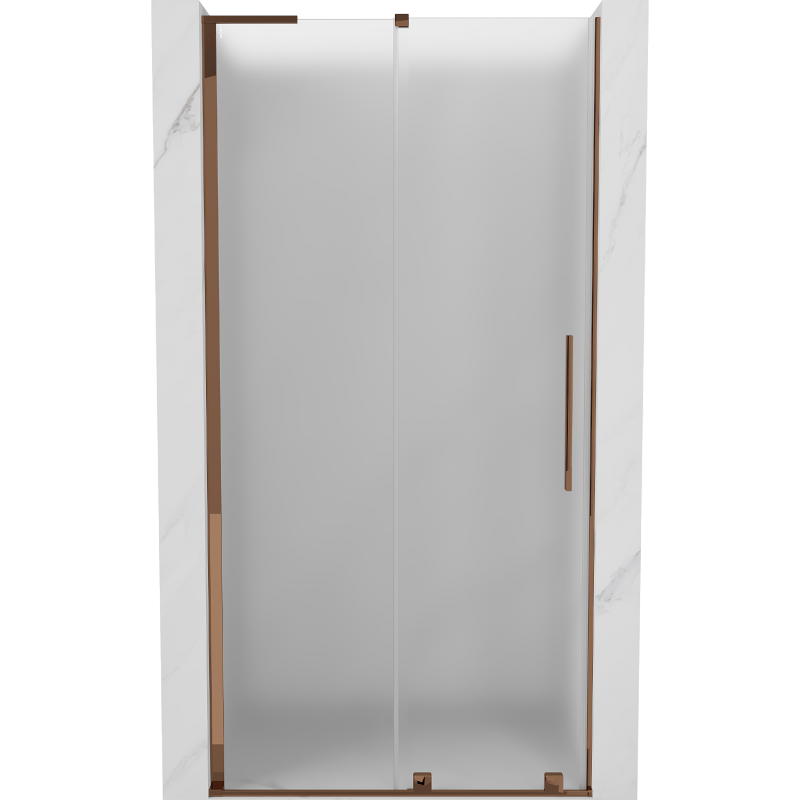 Mexen Velar L drzwi prysznicowe rozsuwane 120 cm, szron, różowe złoto - 871-120-003-31-60