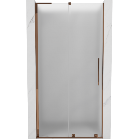 Mexen Velar L drzwi prysznicowe rozsuwane 120 cm, szron, różowe złoto - 871-120-003-31-60