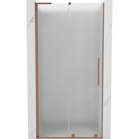 Mexen Velar L drzwi prysznicowe rozsuwane 120 cm, szron, miedź szczotkowana - 871-120-003-31-65