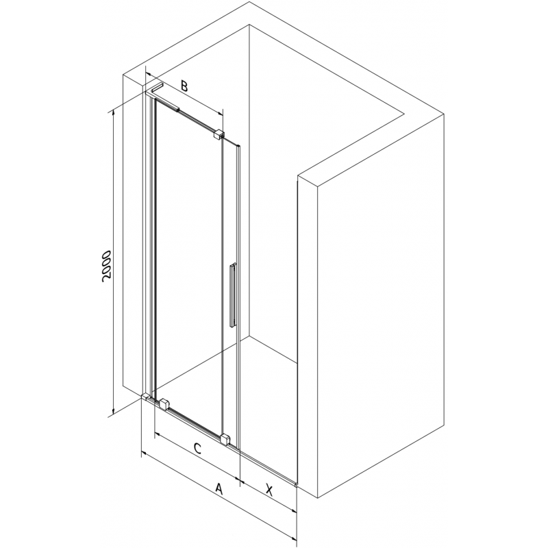 Mexen Velar L drzwi prysznicowe rozsuwane 100 cm, szron, miedź szczotkowana - 871-100-003-31-65