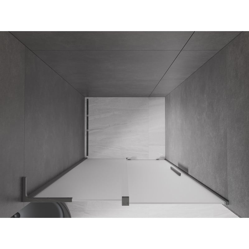 Mexen Velar L drzwi prysznicowe rozsuwane 100 cm, szron, gun gray szczotkowany - 871-100-003-31-66