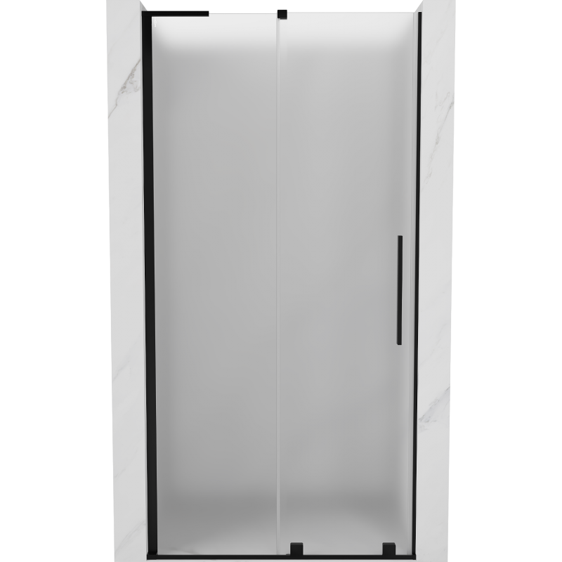 Mexen Velar L drzwi prysznicowe rozsuwane 90 cm, szron, czarne - 871-090-003-31-70
