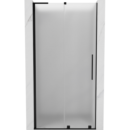 Mexen Velar L drzwi prysznicowe rozsuwane 120 cm, szron, czarne - 871-120-003-31-70