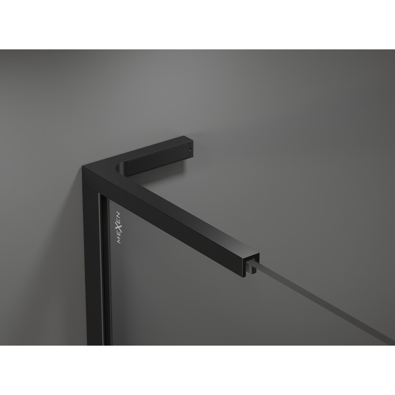 Mexen Velar L drzwi prysznicowe rozsuwane 100 cm, szron, czarne - 871-100-003-31-70