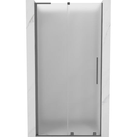 Mexen Velar L drzwi prysznicowe rozsuwane 90 cm, szron, gun metal - 871-090-003-31-95