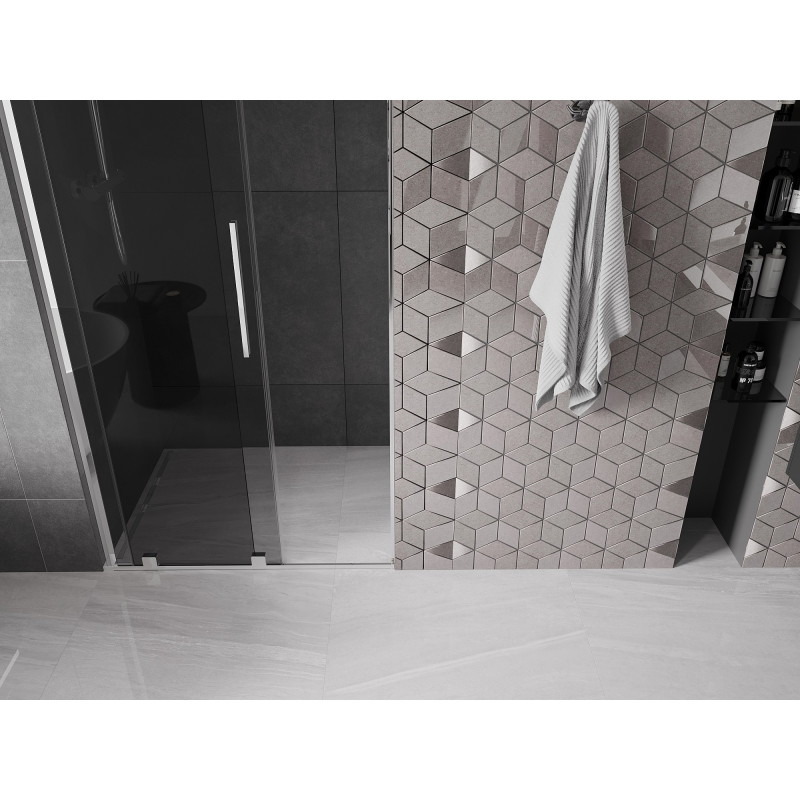 Mexen Velar L drzwi prysznicowe rozsuwane 120 cm, grafit, chrom - 871-120-003-41-01