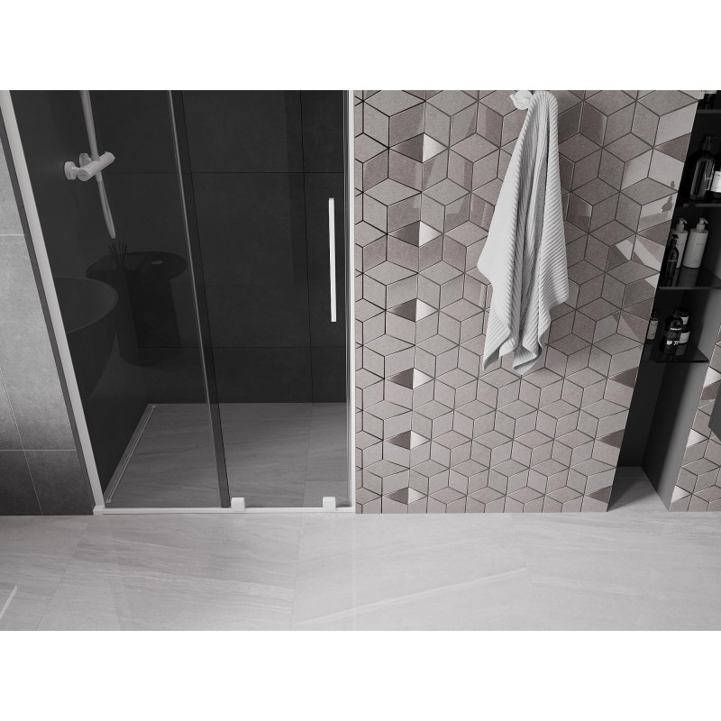 Mexen Velar L drzwi prysznicowe rozsuwane 100 cm, grafit, białe - 871-100-003-41-20