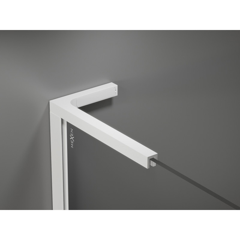 Mexen Velar L drzwi prysznicowe rozsuwane 110 cm, grafit, białe - 871-110-003-41-20
