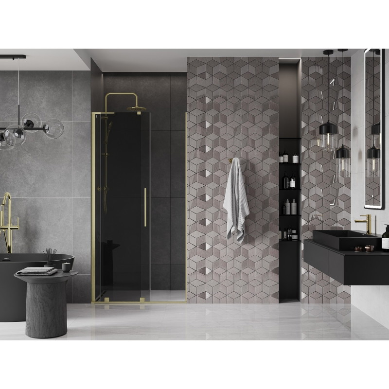 Mexen Velar L drzwi prysznicowe rozsuwane 110 cm, grafit, złote szczotkowane - 871-110-003-41-55
