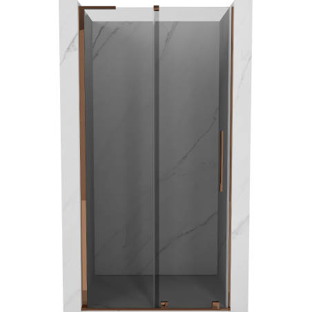 Mexen Velar L drzwi prysznicowe rozsuwane 90 cm, grafit, różowe złoto - 871-090-003-41-60