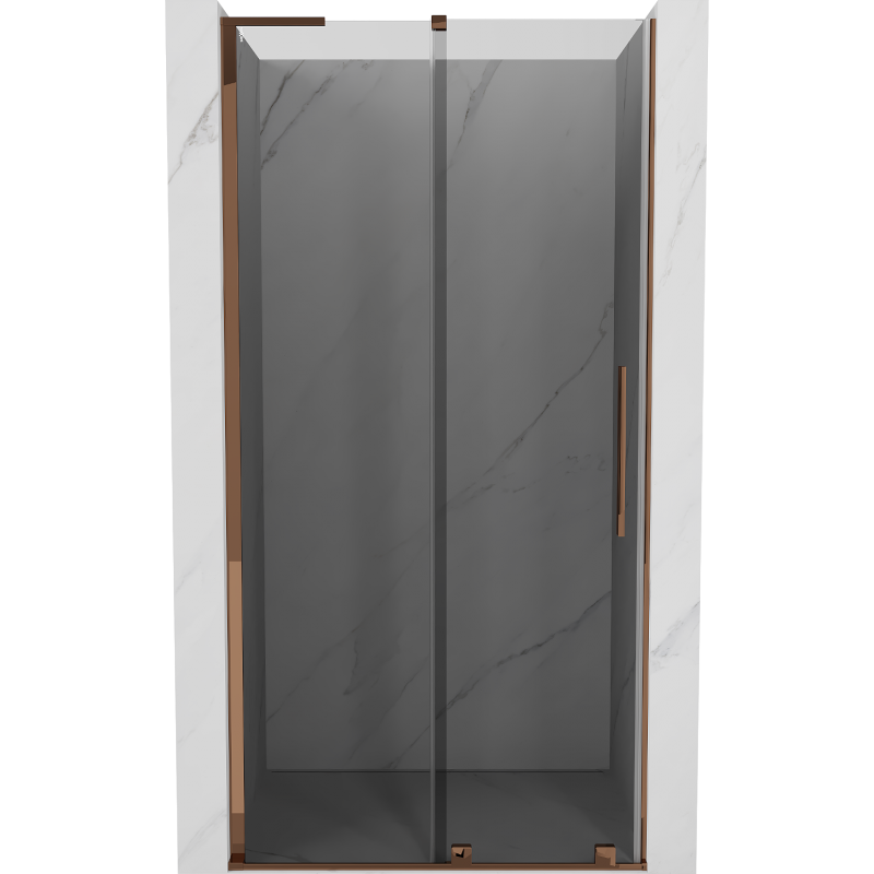 Mexen Velar L drzwi prysznicowe rozsuwane 100 cm, grafit, różowe złoto - 871-100-003-41-60