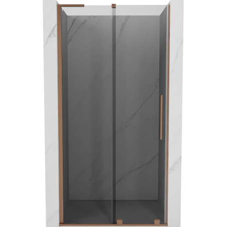 Mexen Velar L drzwi prysznicowe rozsuwane 120 cm, grafit, miedź szczotkowana - 871-120-003-41-65