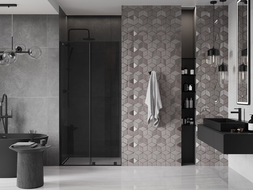 Mexen Velar L drzwi prysznicowe rozsuwane 90 cm, grafit, czarne - 871-090-003-41-70