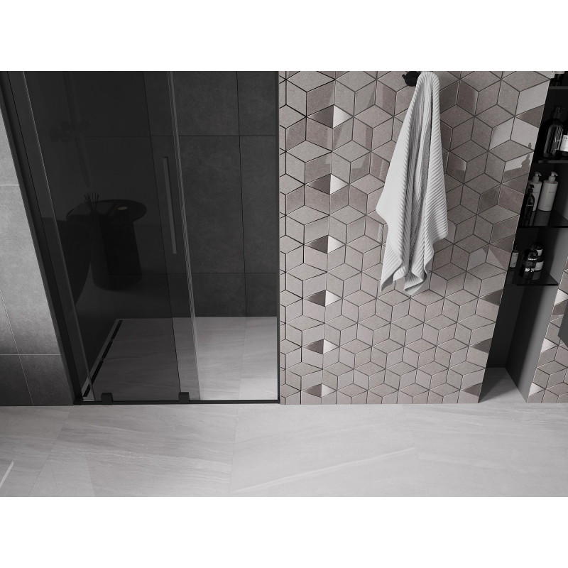 Mexen Velar L drzwi prysznicowe rozsuwane 120 cm, grafit, czarne - 871-120-003-41-70