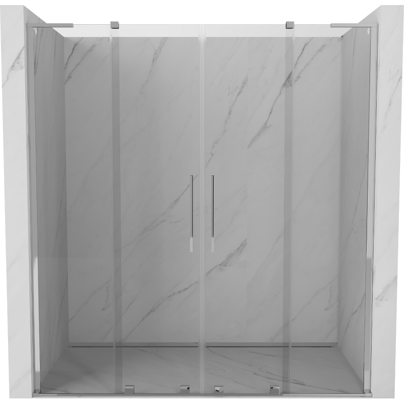 Mexen Velar L Duo drzwi prysznicowe rozsuwane 180 cm, transparent, chrom - 871-180-003-02-01