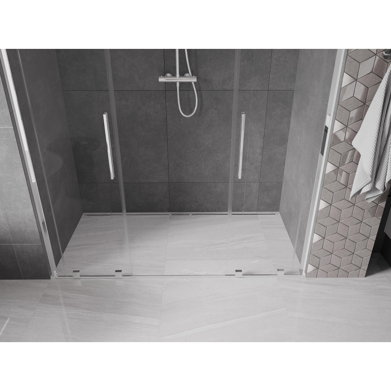 Mexen Velar L Duo drzwi prysznicowe rozsuwane 180 cm, transparent, chrom - 871-180-003-02-01