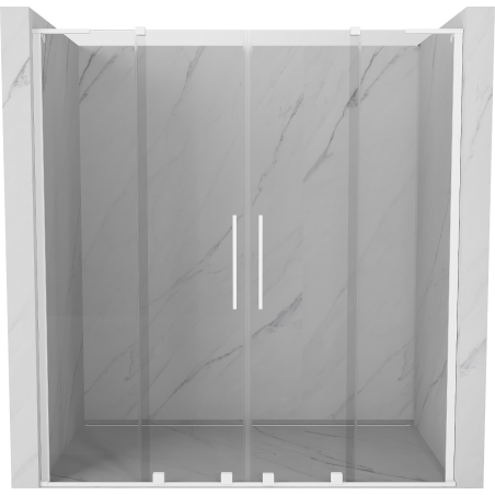Mexen Velar L Duo drzwi prysznicowe rozsuwane 170 cm, transparent, białe - 871-170-003-02-20