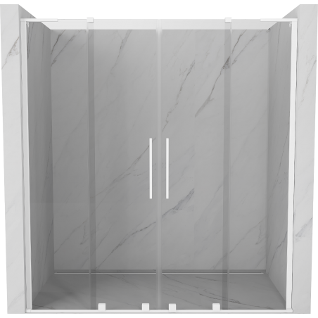 Mexen Velar L Duo drzwi prysznicowe rozsuwane 200 cm, transparent, białe - 871-200-003-02-20