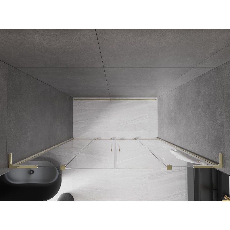 Mexen Velar L Duo drzwi prysznicowe rozsuwane 180 cm, transparent, złote - 871-180-003-02-50