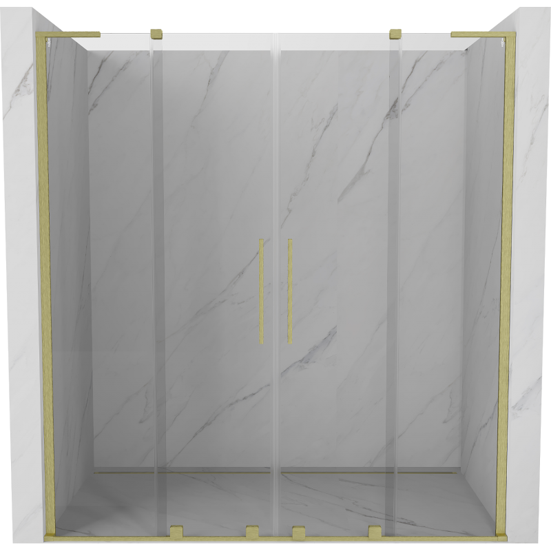 Mexen Velar L Duo drzwi prysznicowe rozsuwane 170 cm, transparent, złote szczotkowane - 871-170-003-02-55