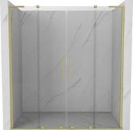 Mexen Velar L Duo drzwi prysznicowe rozsuwane 200 cm, transparent, złote szczotkowane - 871-200-003-02-55