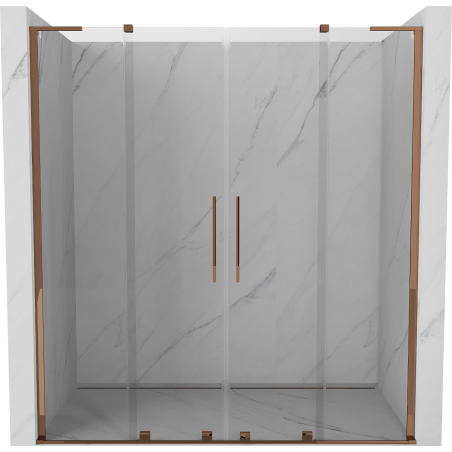 Mexen Velar L Duo drzwi prysznicowe rozsuwane 170 cm, transparent, różowe złoto - 871-170-003-02-60