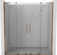 Mexen Velar L Duo drzwi prysznicowe rozsuwane 180 cm, transparent, różowe złoto - 871-180-003-02-60