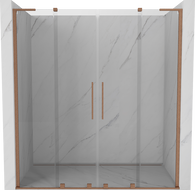 Mexen Velar L Duo drzwi prysznicowe rozsuwane 200 cm, transparent, miedź szczotkowana - 871-200-003-02-65