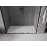 Mexen Velar L Duo drzwi prysznicowe rozsuwane 200 cm, transparent, czarne - 871-200-003-02-70