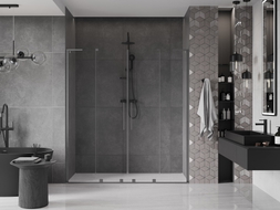 Mexen Velar L Duo drzwi prysznicowe rozsuwane 170 cm, transparent, gun gray szczotkowany - 871-170-003-02-66