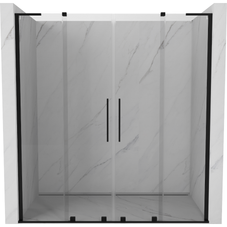 Mexen Velar L Duo drzwi prysznicowe rozsuwane 200 cm, transparent, czarne - 871-200-003-02-70