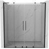 Mexen Velar L Duo drzwi prysznicowe rozsuwane 200 cm, transparent, czarne - 871-200-003-02-70