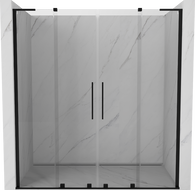 Mexen Velar L Duo drzwi prysznicowe rozsuwane 200 cm, transparent, czarne - 871-200-003-02-70