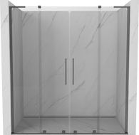 Mexen Velar L Duo drzwi prysznicowe rozsuwane 200 cm, transparent, gun metal - 871-200-003-02-95