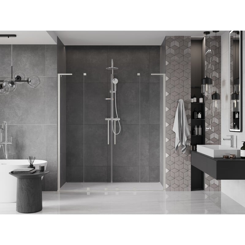 Mexen Velar L Duo drzwi prysznicowe rozsuwane 170 cm, transparent, nikiel szczotkowany - 871-170-003-02-97