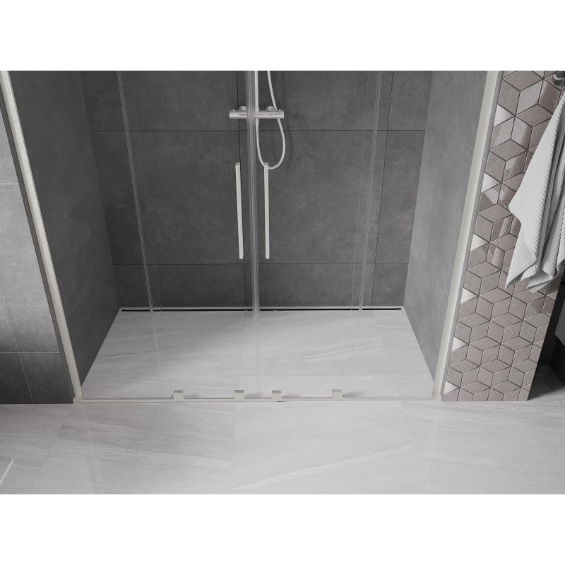 Mexen Velar L Duo drzwi prysznicowe rozsuwane 170 cm, transparent, nikiel szczotkowany - 871-170-003-02-97