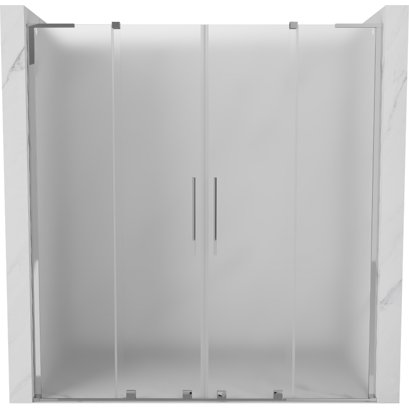 Mexen Velar L Duo drzwi prysznicowe rozsuwane 200 cm, szron, chrom - 871-200-003-32-01