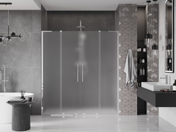 Mexen Velar L Duo drzwi prysznicowe rozsuwane 180 cm, szron, chrom - 871-180-003-32-01