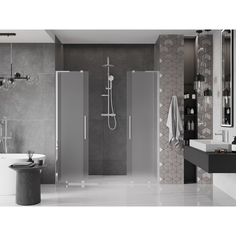 Mexen Velar L Duo drzwi prysznicowe rozsuwane 200 cm, szron, chrom - 871-200-003-32-01