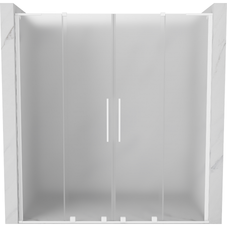 Mexen Velar L Duo drzwi prysznicowe rozsuwane 180 cm, szron, białe - 871-180-003-32-20