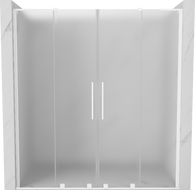 Mexen Velar L Duo drzwi prysznicowe rozsuwane 180 cm, szron, białe - 871-180-003-32-20