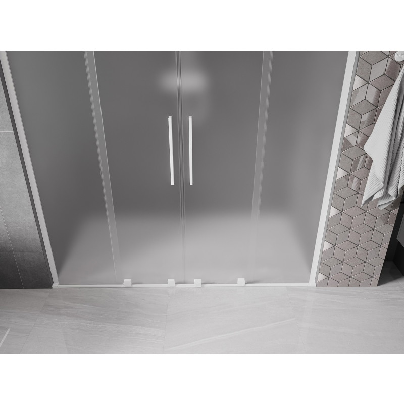 Mexen Velar L Duo drzwi prysznicowe rozsuwane 170 cm, szron, białe - 871-170-003-32-20