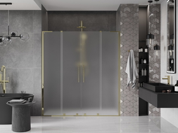 Mexen Velar L Duo drzwi prysznicowe rozsuwane 200 cm, szron, złote - 871-200-003-32-50