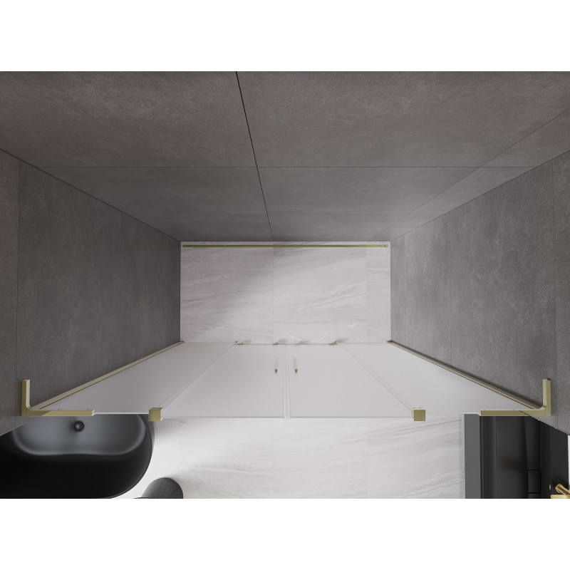 Mexen Velar L Duo drzwi prysznicowe rozsuwane 170 cm, szron, złote - 871-170-003-32-50