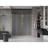 Mexen Velar L Duo drzwi prysznicowe rozsuwane 180 cm, szron, złote szczotkowane - 871-180-003-32-55