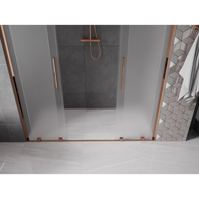 Mexen Velar L Duo drzwi prysznicowe rozsuwane 170 cm, szron, różowe złoto - 871-170-003-32-60
